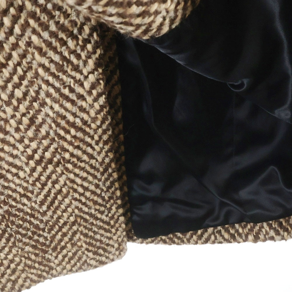 CELINE(セリーヌ) 21AW ダブルポケット ピークドラペル ヘリンボーン ロングコート ブラウン 2M654044P