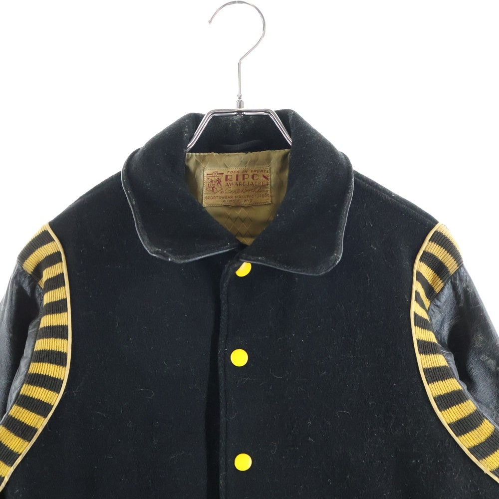 VINTAGE(ヴィンテージ) 60-70S VINTAGE RIPON AWARDJACKET ヴィンテージ リポンアワードジャケット レザー切替 スタジアムジャケット ブラック