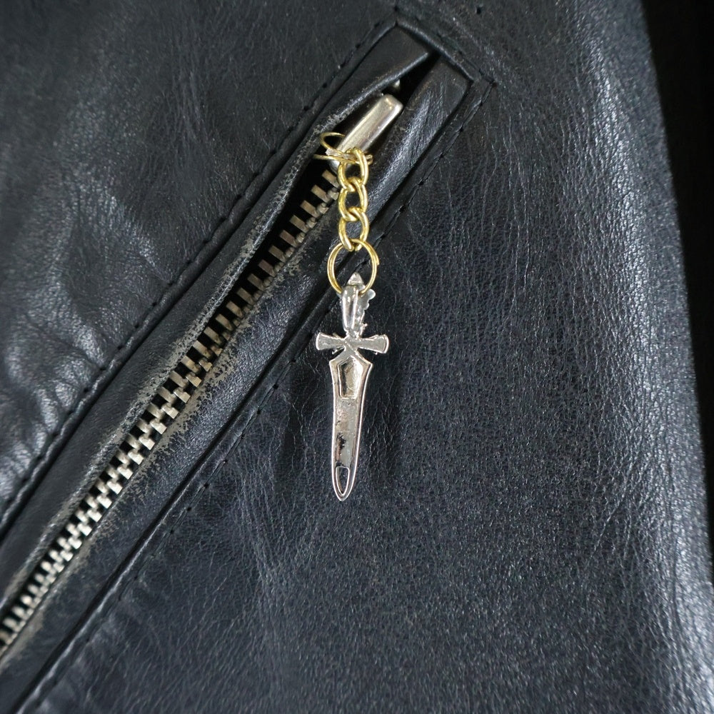 BEAMS(ビームス) 90-00S ×LEATHER WORKS VINTAGE レザーワークス ヴィンテージ レザー ダブルライダースジャケット ブラック