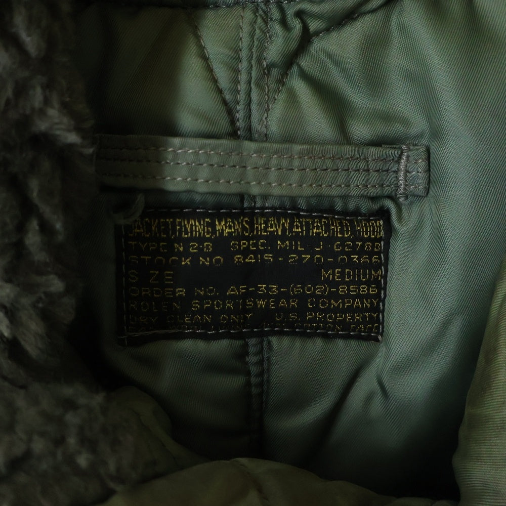 VINTAGE(ヴィンテージ) 50S VINTAGE MILITARY N-2B ヴィンテージ ミリタリー 初期型 黒タグ ファーフーデッド フライトジャケット カーキ MIL-J-6278B