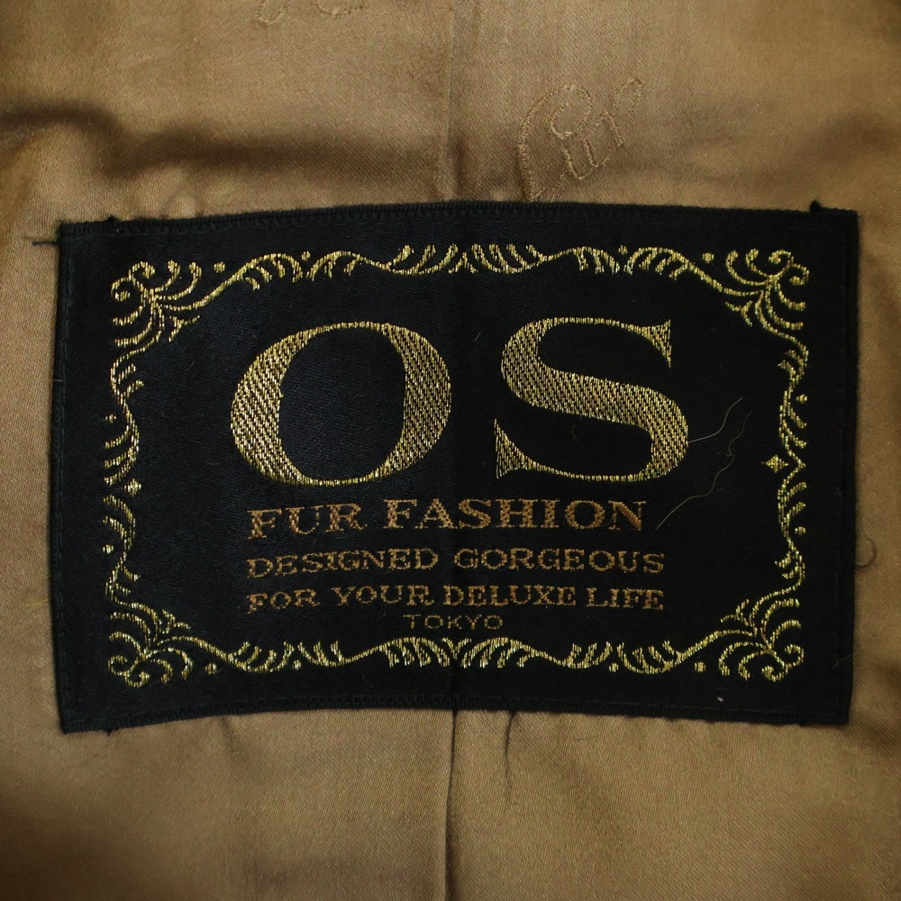 NO BRAND(ノーブランド) OS FUR FASHION オズファーファッション ファー テーラードカラージャケット ブラウン