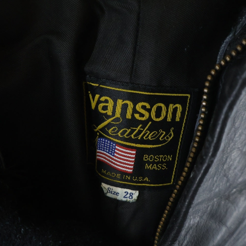 VANSON(バンソン) 80-90S VINTAGE ヴィンテージ ロケットTALON レザーパンツ ブラック