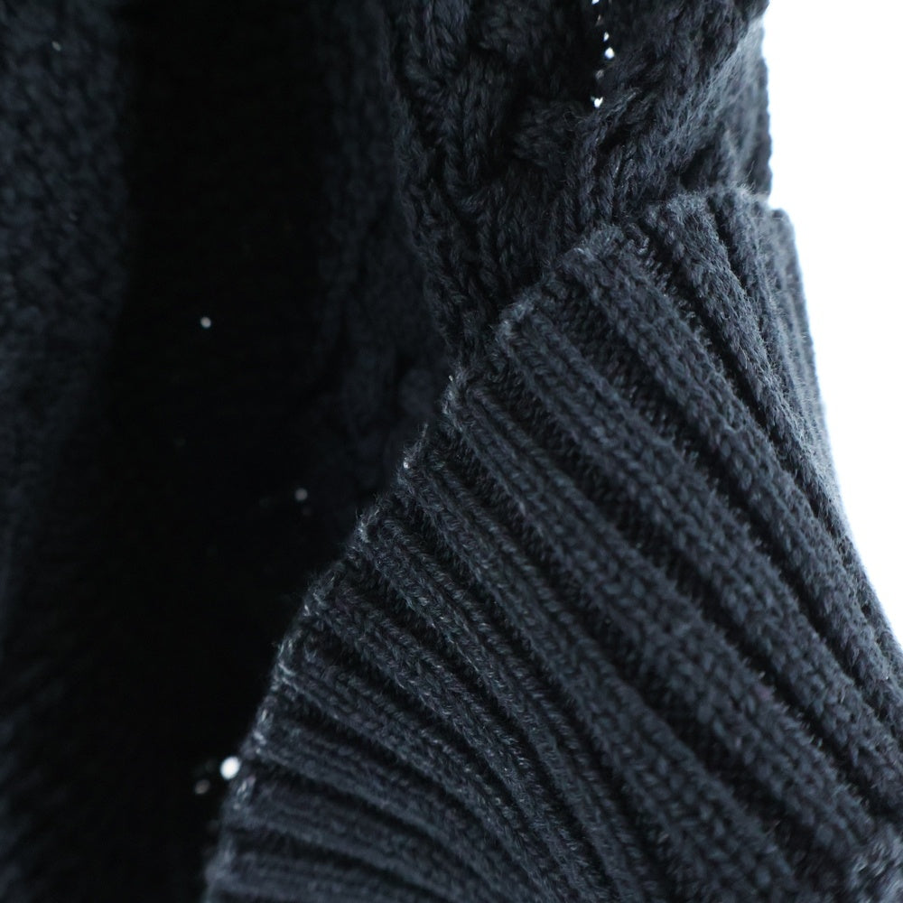 CHANEL(シャネル) ミニプレート ココマーク カギ編み半袖ニット セーター ブラック レディース P76924K11083