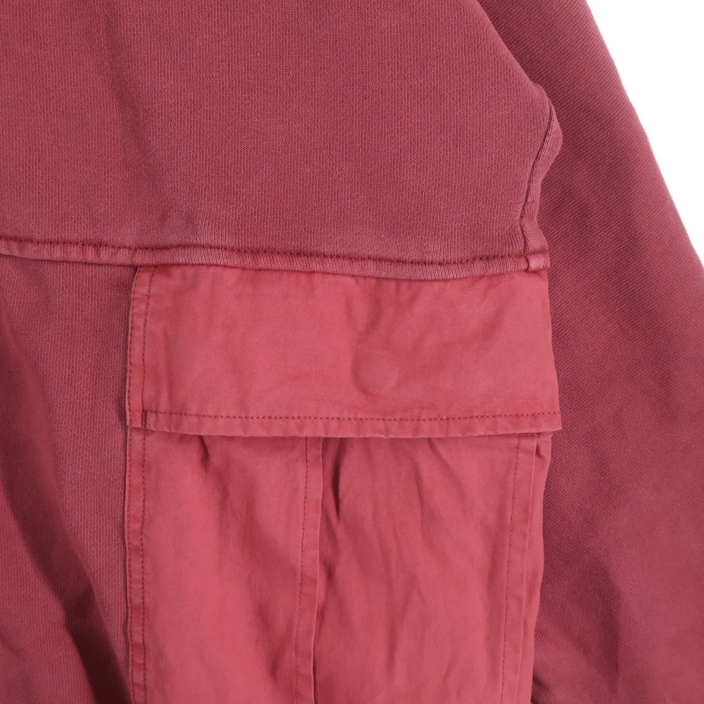THE NORTH FACE PURPLE LABEL(ノースフェイスパープルレーベル) 11OZ CREWNECK SWEATSHIRT SAX イレブンオンス ナイロン切り替え クルーネック スウェット トレーナー レッド N25SH009