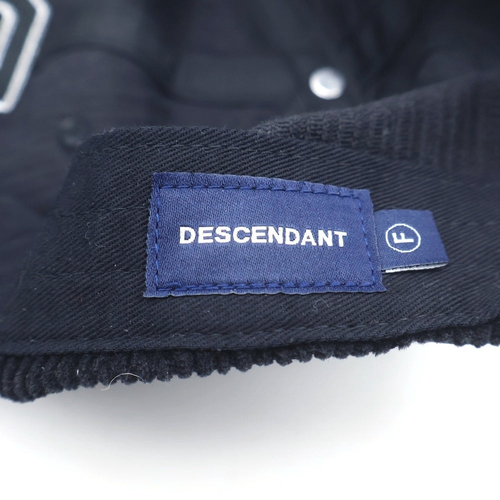 DESCENDANT(ディセンダント) エンブロイダリーロゴデザイン アジャスター付き ベロアベースボールキャップ 帽子 ブラック