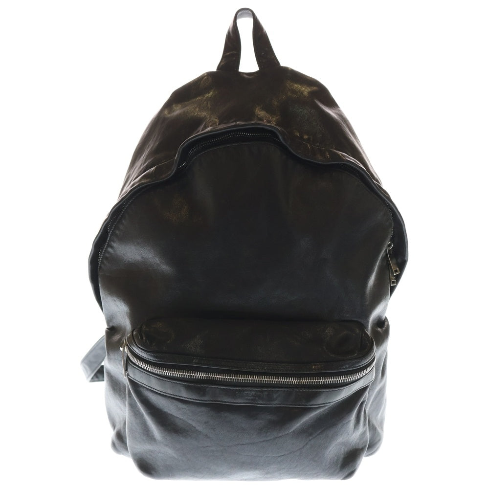 SAINT LAURENT PARIS(サンローランパリ) フロントロゴ レザー バックパック リュックサック ブラック LND375320