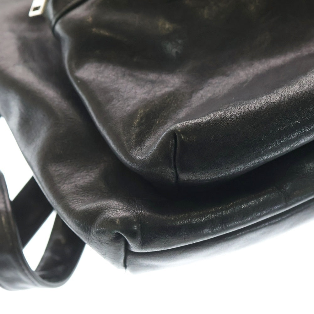 SAINT LAURENT PARIS(サンローランパリ) フロントロゴ レザー バックパック リュックサック ブラック LND375320