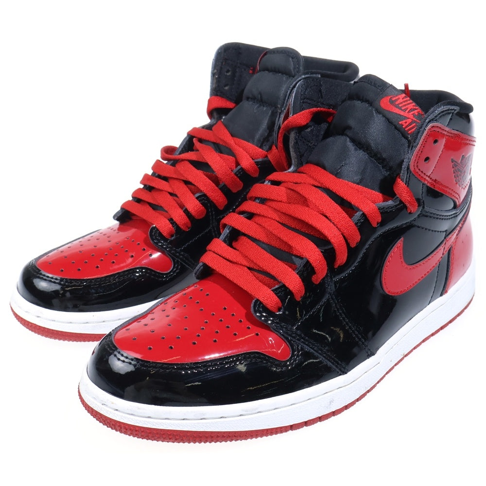 NIKE(ナイキ) AIR JORDAN 1 RETRO HIGH OG BRED PATENT エアジョーダン1 レトロ ブレッド パテント ハイカットスニーカー レッド/ブラック US8.5/26.5 555088-063