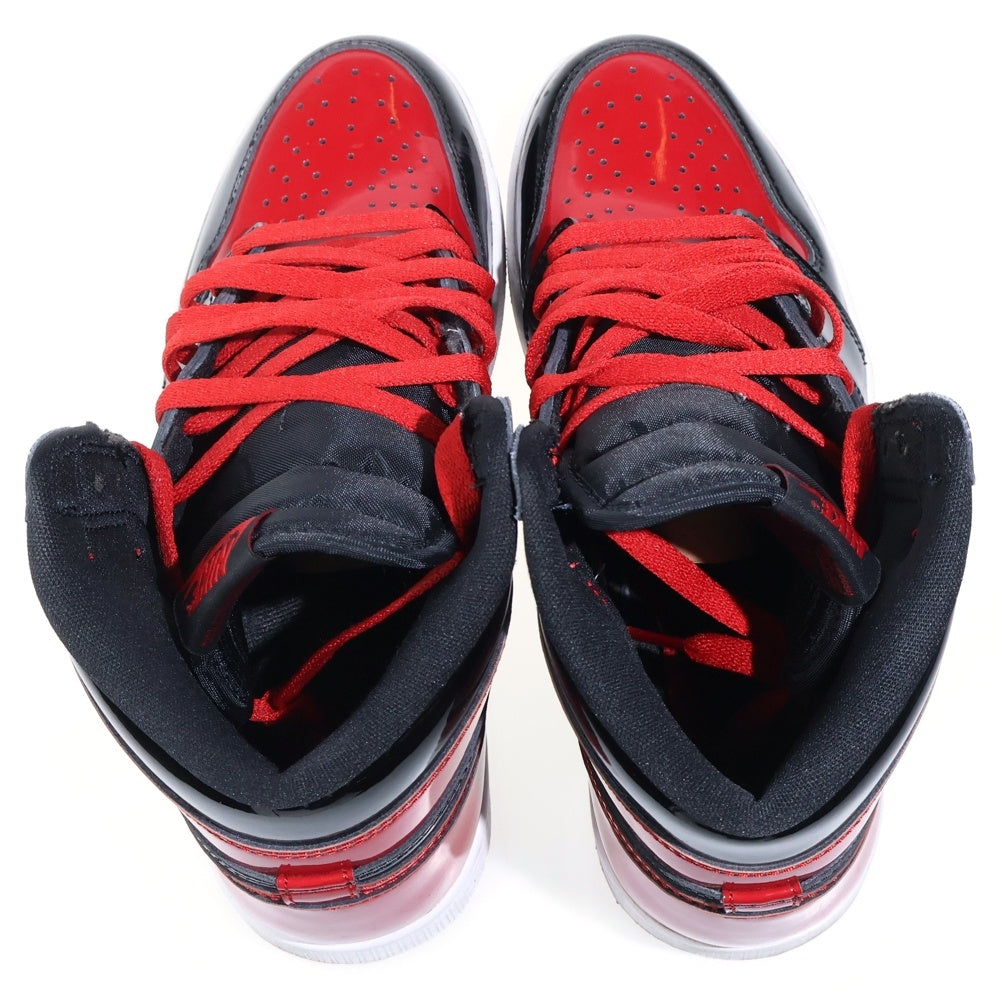 NIKE(ナイキ) AIR JORDAN 1 RETRO HIGH OG BRED PATENT エアジョーダン1 レトロ ブレッド パテント ハイカットスニーカー レッド/ブラック US8.5/26.5 555088-063