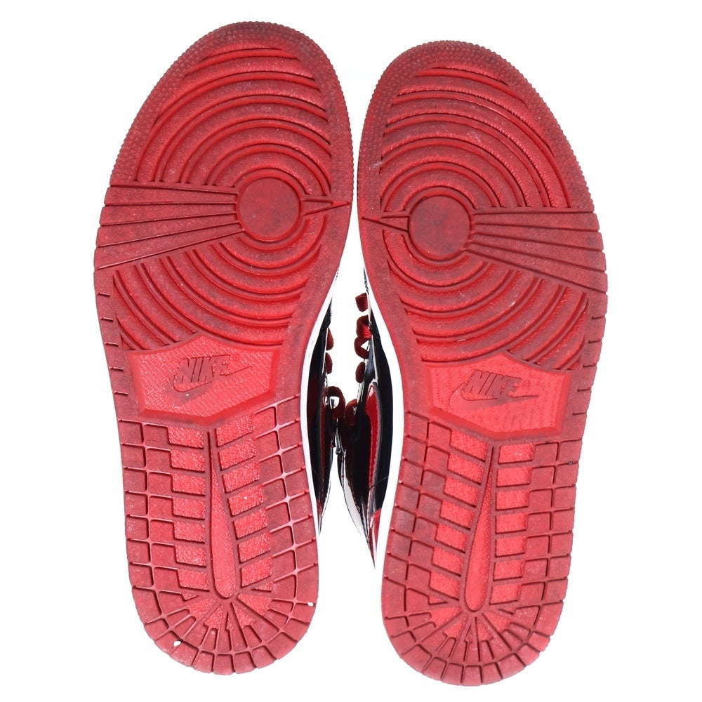 NIKE(ナイキ) AIR JORDAN 1 RETRO HIGH OG BRED PATENT エアジョーダン1 レトロ ブレッド パテント ハイカットスニーカー レッド/ブラック US8.5/26.5 555088-063