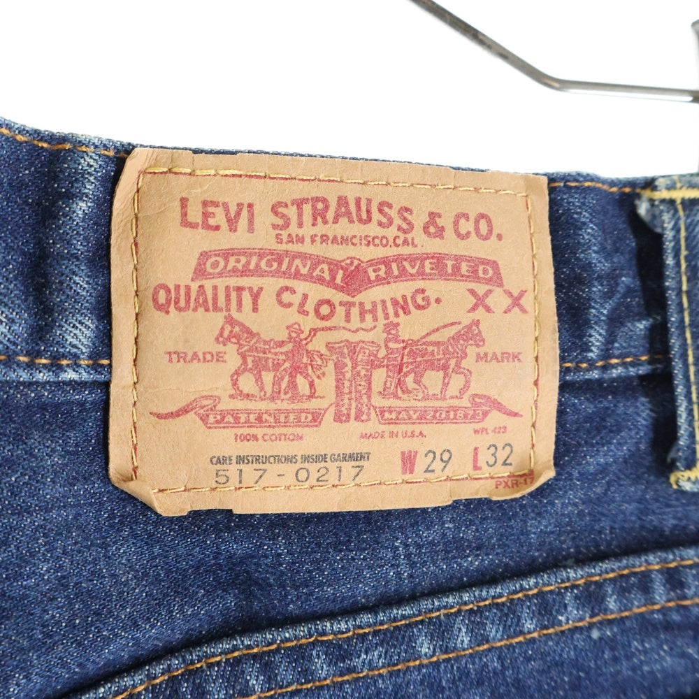 Levi's(リーバイス) 90S 517 ビッグE ボタン裏555 USA製 バレンシア工場製 ジップフライ デニムブーツカットパンツ インディゴ 71517-0017