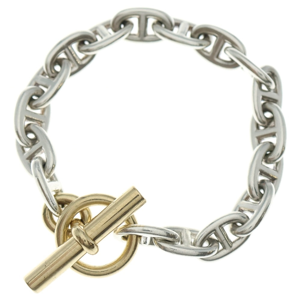 HERMES(エルメス) ヴィンテージ マルジェラ期 Chaine d'Ancre MM YG Mix シェーヌダンクル イエローゴールドミックス ブレスレット 17コマ シルバー/ゴールド
