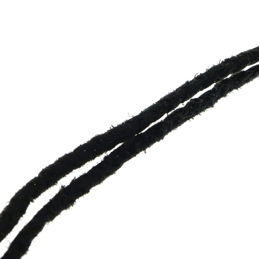 CHROME HEARTS(クロムハーツ) LEATHER BRAID SCROLL ネックレス レザーブレイドネックレス ブラック/シルバー BCA377