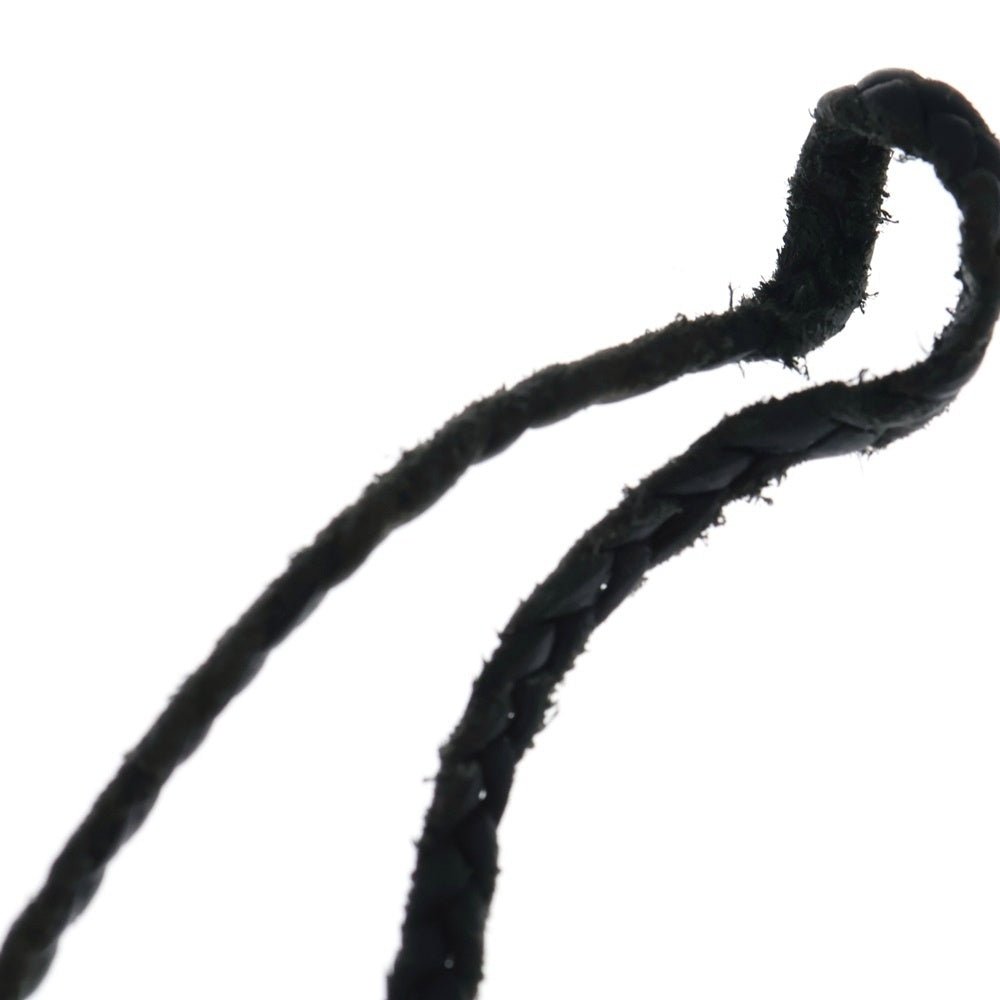 CHROME HEARTS(クロムハーツ) LEATHER BRAID SCROLL ネックレス レザーブレイドネックレス ブラック/シルバー BCA377