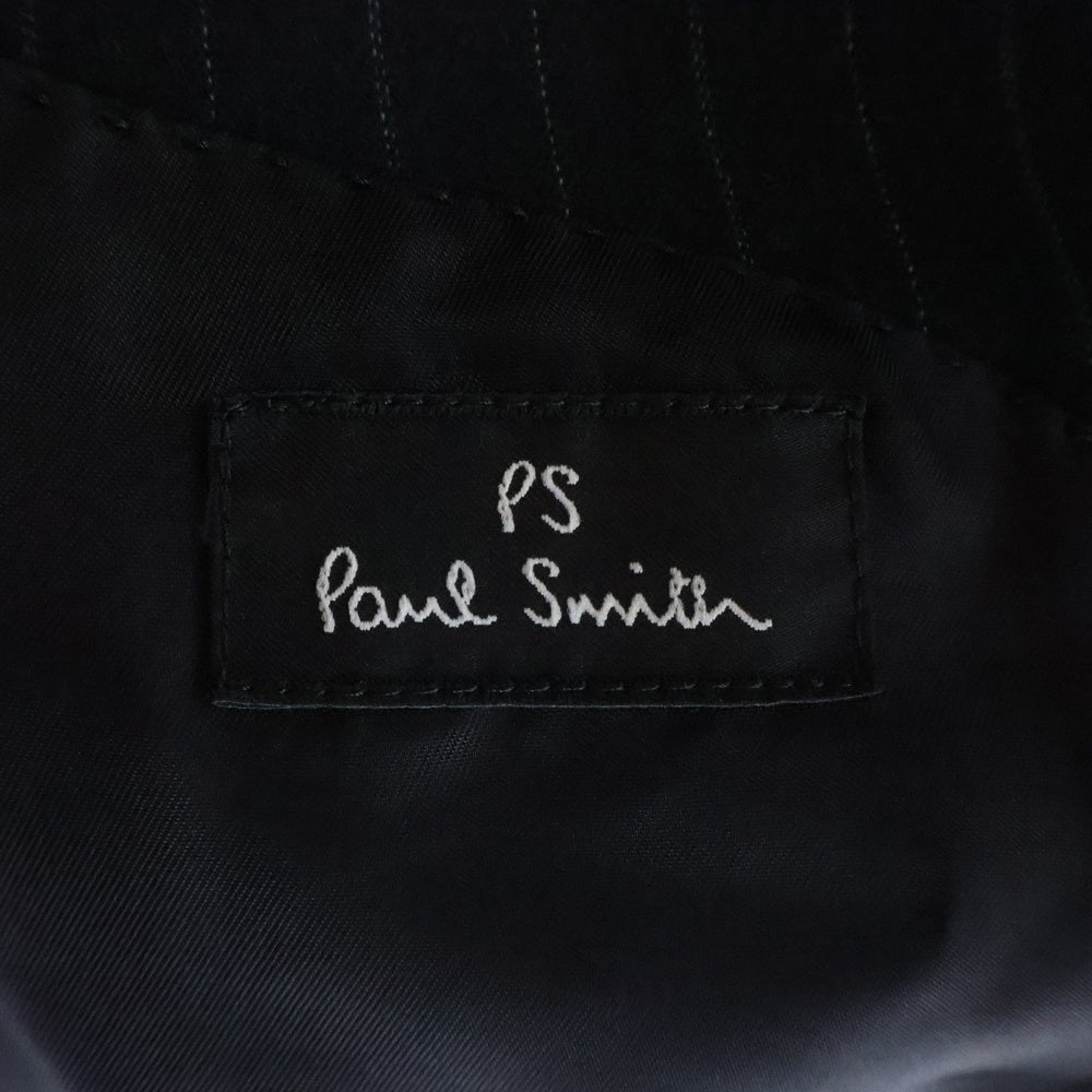 PS Paul Smith(ピーエスバイポールスミス) ピークドラペル 1B ストライプ シングルテーラードジャケット ブラック PP-SL-62856