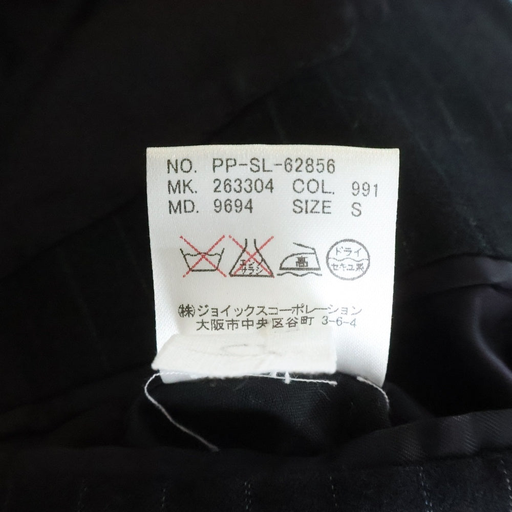 PS Paul Smith(ピーエスバイポールスミス) ピークドラペル 1B ストライプ シングルテーラードジャケット ブラック PP-SL-62856
