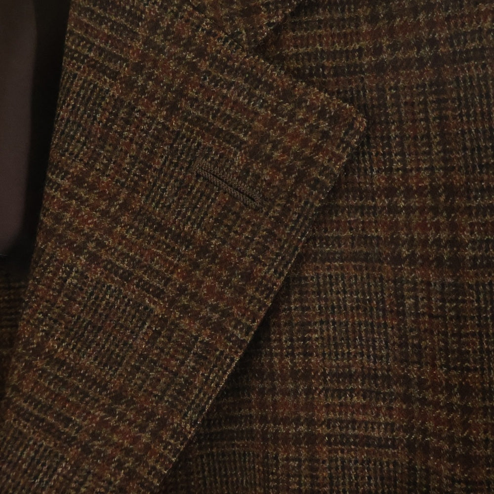 Paul Smith COLLECTION(ポールスミス コレクション) ×Loro Piana ロロピアーナ チェック柄 ノッチドラペル 3B ウール シングルテーラードジャケット ブラウン FC-ST-66897