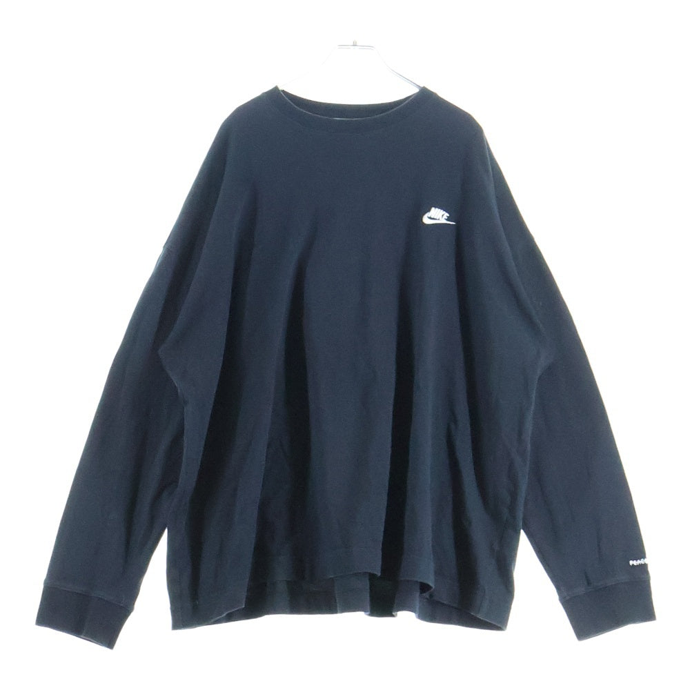 NIKE(ナイキ) ×PEACEMINUSONE ピースマイナスワン ロゴエンブロイダリー クルーネックロングスリーブTシャツ 長袖 ブラック DR0097-010