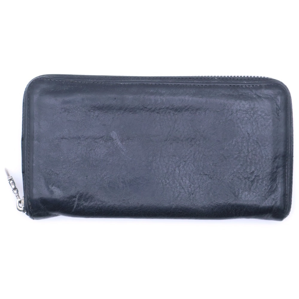 CHROME HEARTS(クロムハーツ) REC F ZIP PLANE プレーン ラウンドジップレザーウォレット 財布 ブラック BCA370