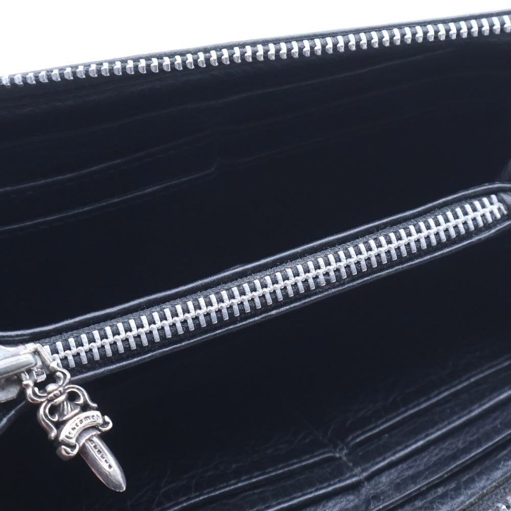 CHROME HEARTS(クロムハーツ) REC F ZIP PLANE プレーン ラウンドジップレザーウォレット 財布 ブラック BCA370