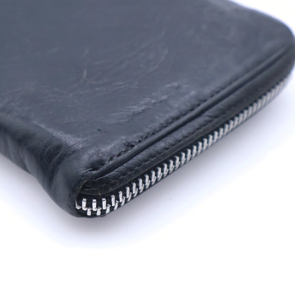 CHROME HEARTS(クロムハーツ) REC F ZIP PLANE プレーン ラウンドジップレザーウォレット 財布 ブラック BCA370