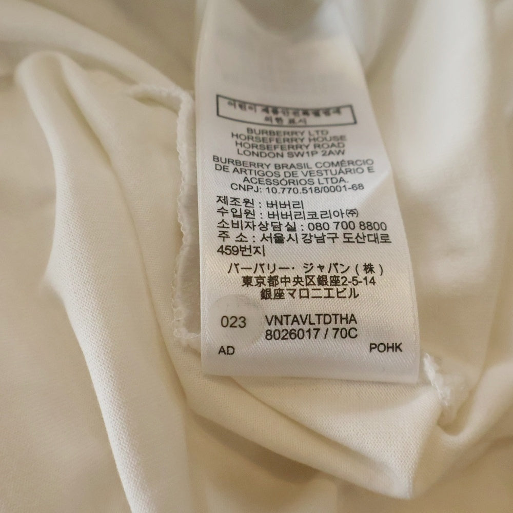 BURBERRY(バーバリー) ロゴプリント 半袖クルーネックTシャツ カットソー ホワイト 8026017