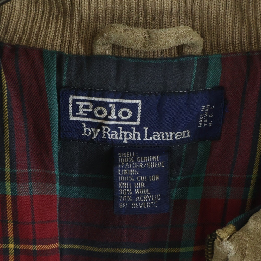 POLO RALPH LAUREN(ポロラルフローレン) 90s VINTAGE スウェードレザー スイングトップジャケット ベージュ