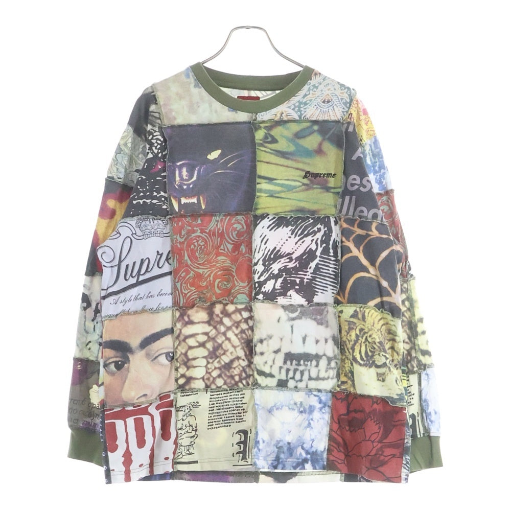 SUPREME(シュプリーム) 21SS Mosaic patchwork L/S モザイク パッチワーク クルーネック長袖Tシャツ カットソー マルチカラー