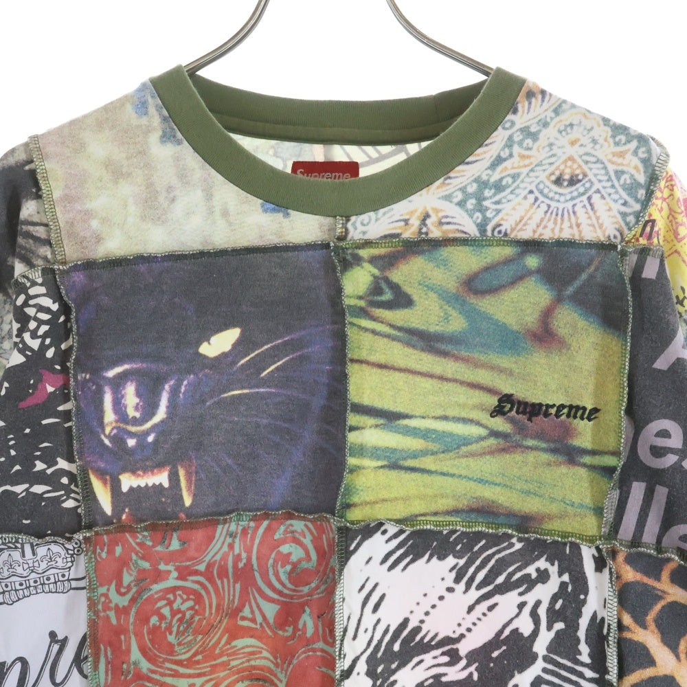 SUPREME(シュプリーム) 21SS Mosaic patchwork L/S モザイク パッチワーク クルーネック長袖Tシャツ カットソー マルチカラー