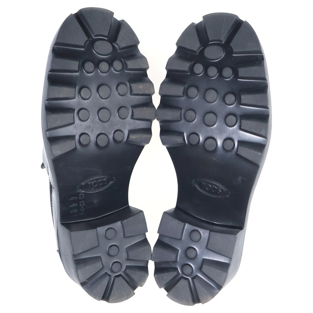 TOD'S(トッズ) イタリア製 タイムレスレザー サドルストラップ ラバーヒール ローファー レディース ブラック XXW08D0EU50SHA