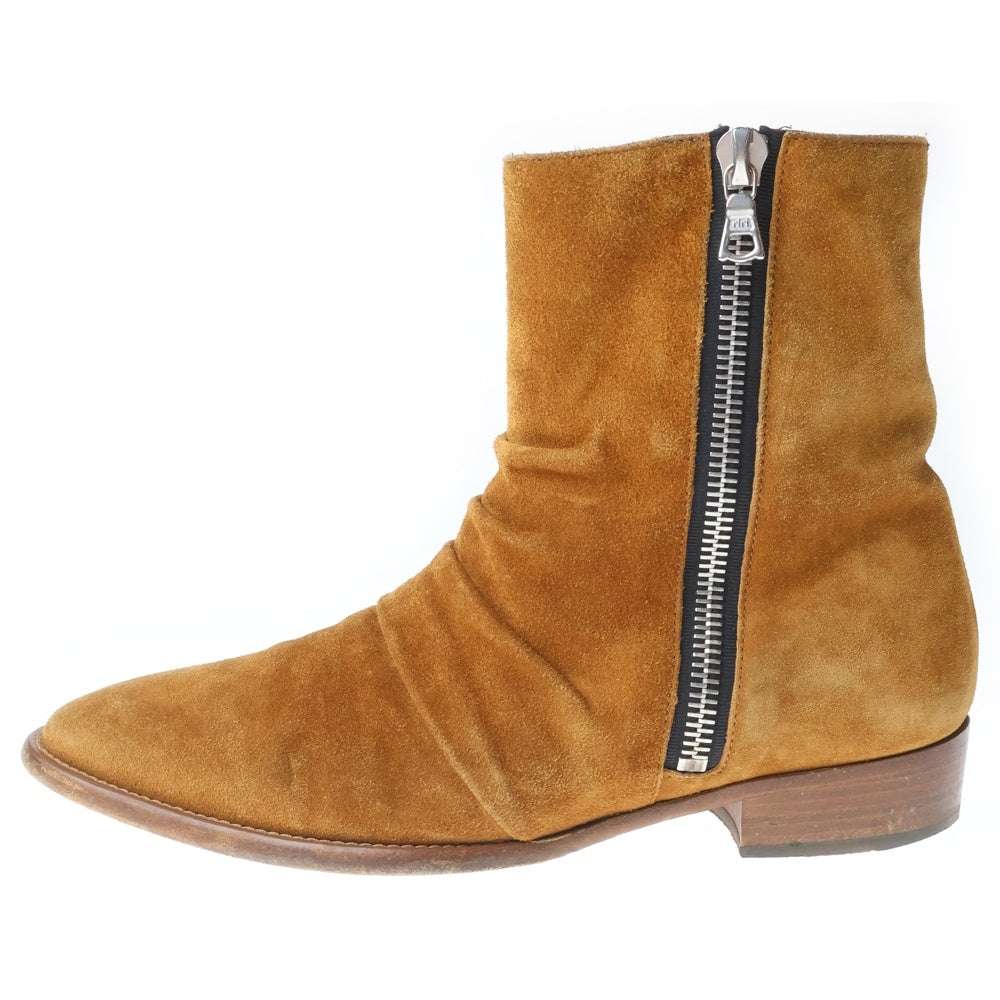 AMIRI(アミリ) SKINNY STACK BOOT スキニー スタック サイドジップ スウェード ブーツ ブラウン MSSST-SUE