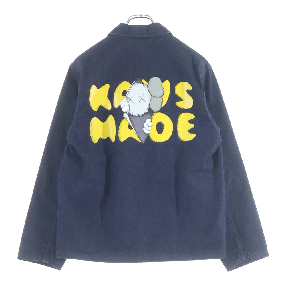 HUMAN MADE(ヒューマンメイド) 24SS ×KAWS KAWS MADE DENIM COVERALL JACKET カウズ カウズメイド デニム カバーオール ジャケット インディゴ HM-1917