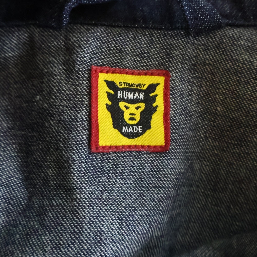 HUMAN MADE(ヒューマンメイド) 24SS ×KAWS KAWS MADE DENIM COVERALL JACKET カウズ カウズメイド デニム カバーオール ジャケット インディゴ HM-1917