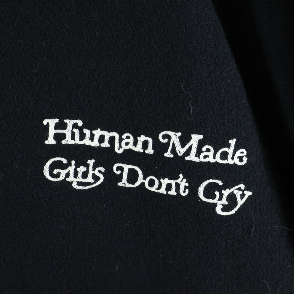 HUMAN MADE(ヒューマンメイド) 24SS ×GIRLS DON'T CRY STADIUM JACKET ガールズドントクライ 背面ロゴエンブロイダリー スタジアムジャケット ブラック/レッド HM-1719