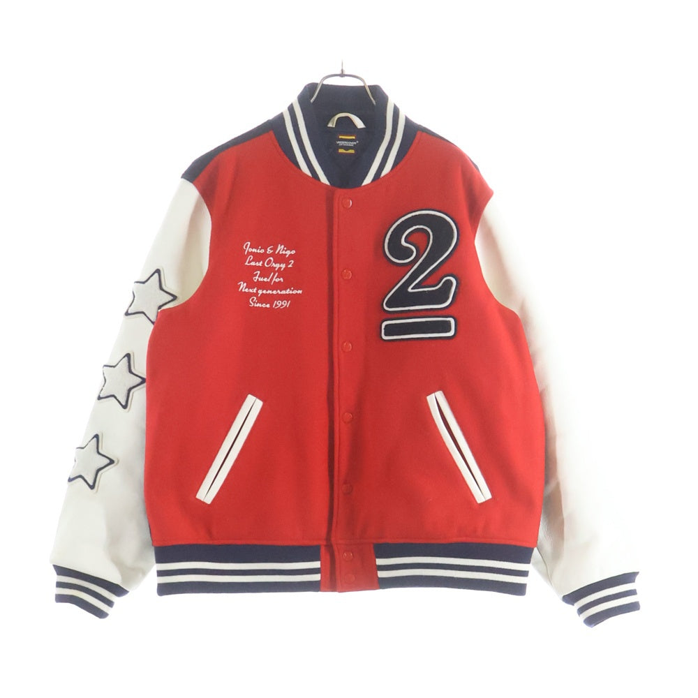 HUMAN MADE(ヒューマンメイド) 22AW ×UNDERCOVER LAST AUSSIE 2 VARSITY JACKET アンダーカバー ラストオージー2 バーシティジャケット レッド/ホワイト UC2B9210