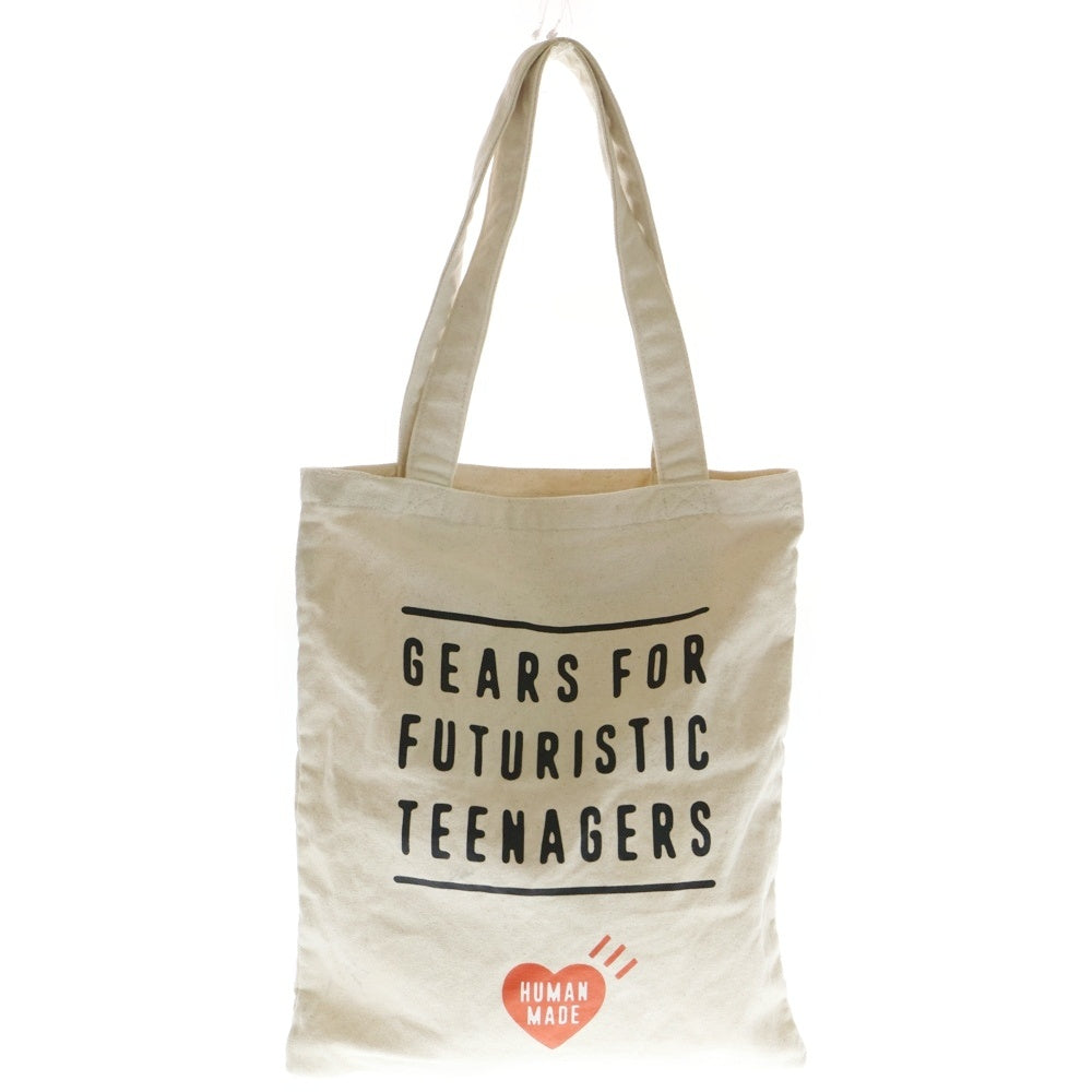 HUMAN MADE(ヒューマンメイド) BOOK TOTE BEAR ブック ベアロゴプリント トートバック ベージュ レディース