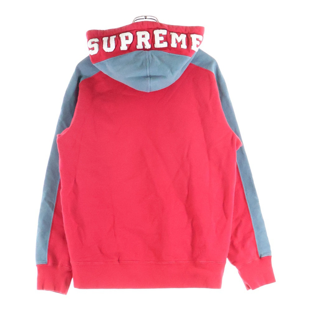 SUPREME(シュプリーム) 18AW Paneled Hooded Sweatshirt パネルド ロゴデザイン フーデッド スウェット パーカー レッド