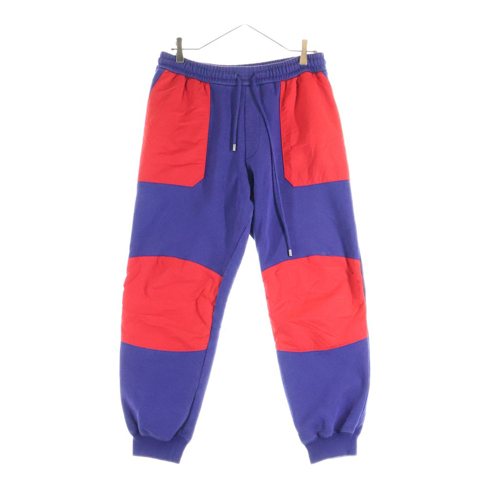 GUCCI(グッチ) 21AW ×THE NORTH FACE ノースフェイス ロゴデザイン ナイロン切り替え ドローストリング スウェットパンツ パープル 671463