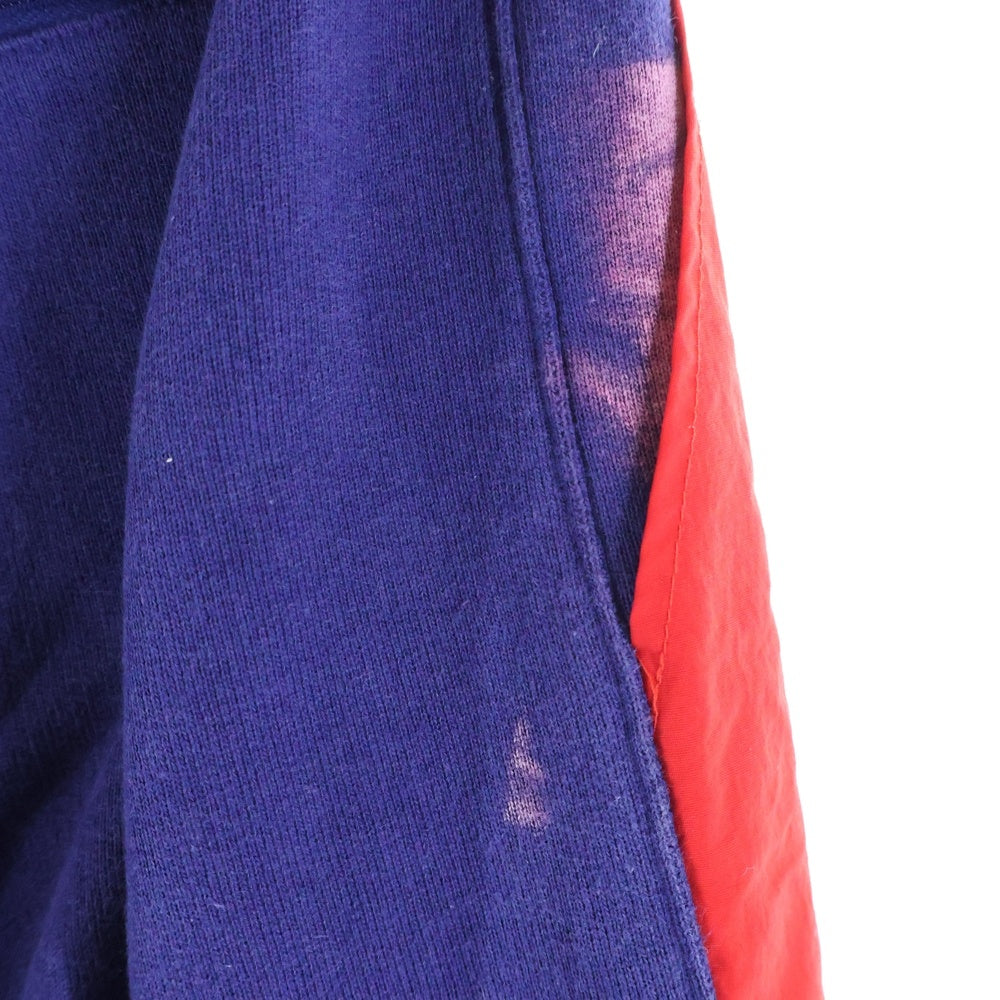 GUCCI(グッチ) 21AW ×THE NORTH FACE ノースフェイス ロゴデザイン ナイロン切り替え ドローストリング スウェットパンツ パープル 671463