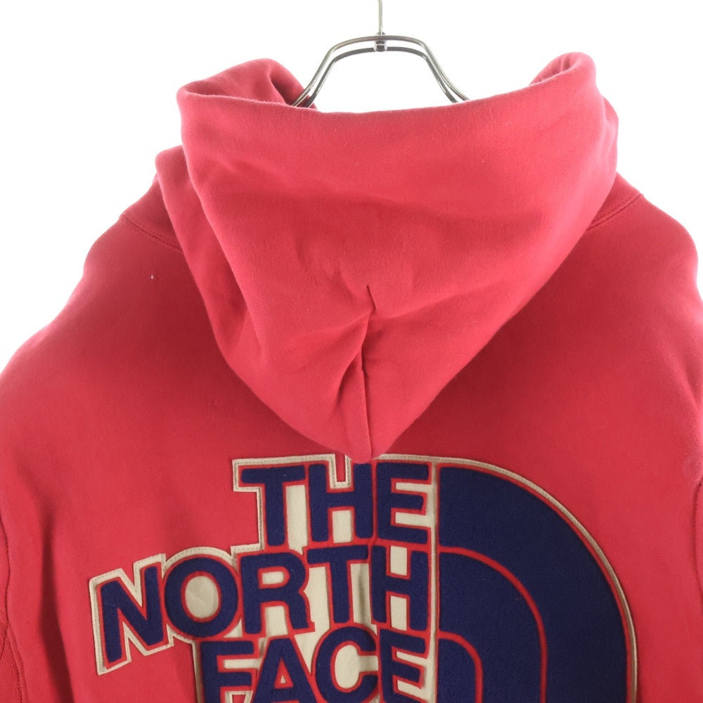 COMME des GARCONS JUNYA WATANABE MAN(コムデギャルソンジュンヤワタナベマン) 17AW AD2017 ×THE NORTH FACE ノースフェイス バックロゴデザイン レザー切り替え フーデッド スウェット パーカー WT-T101