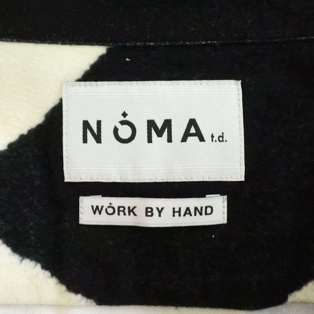 NOMA t.d.(ノーマティーディー) NOMA t.d. ノマ FLANNEL OPEN COLLAR SHIRT フランネル オープンカラー 長袖シャツ ブラック/ホワイト N38-SH01