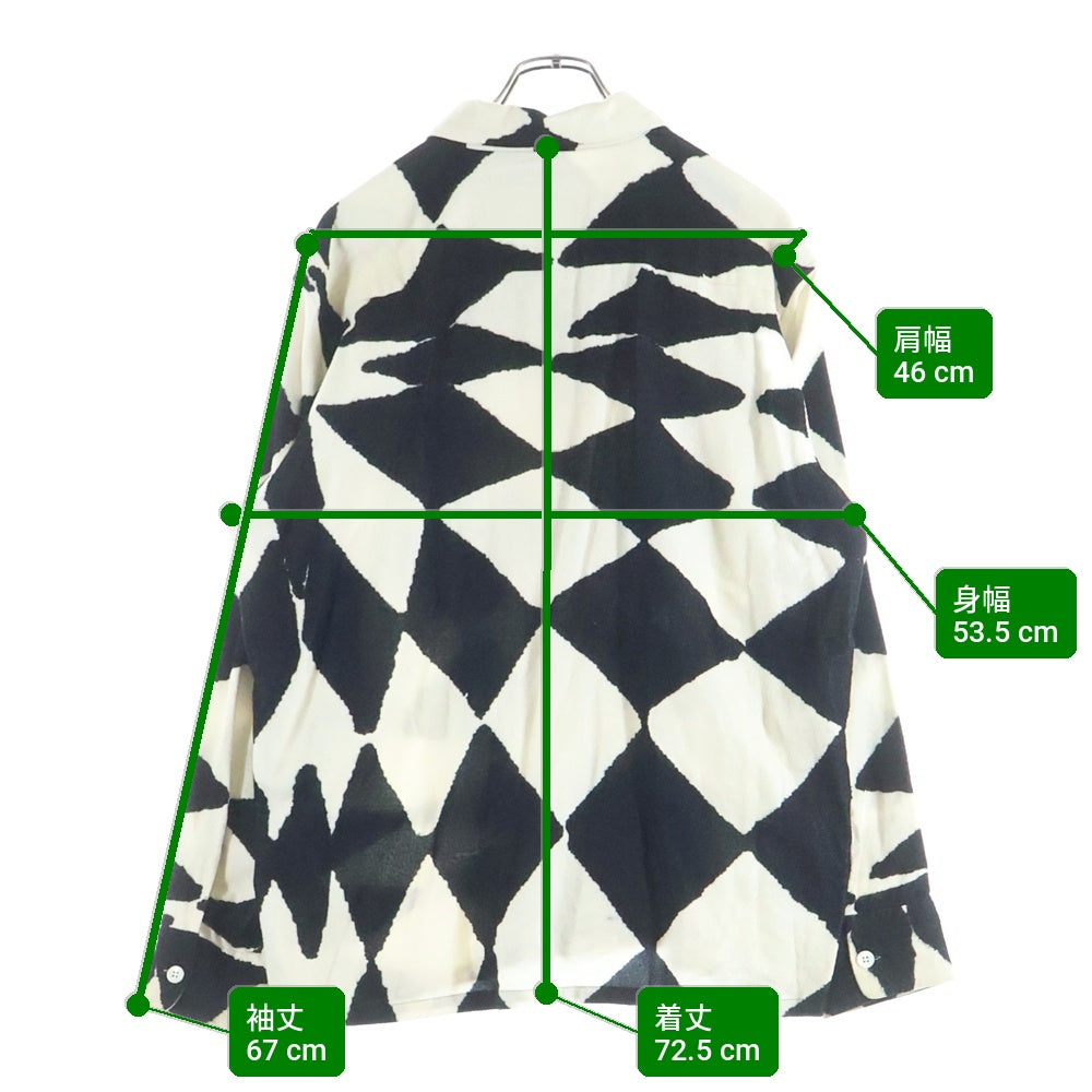 NOMA t.d.(ノーマティーディー) NOMA t.d. ノマ FLANNEL OPEN COLLAR SHIRT フランネル オープンカラー 長袖シャツ ブラック/ホワイト N38-SH01