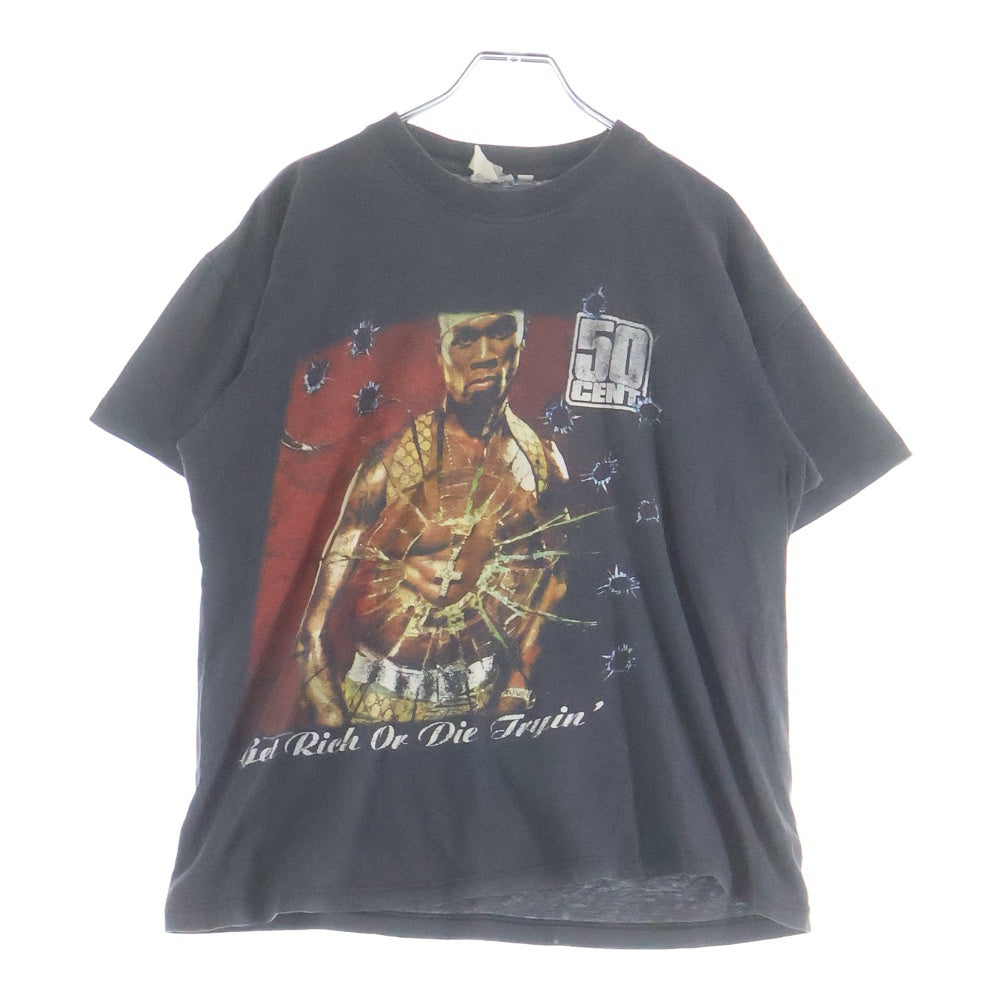 VINTAGE(ヴィンテージ) 00S 50CENT GET RICH OR DIE TRYIN 2003 TEE ヴィンテージ 50セント ゲットリッチオアダイトライン 両面プリントTシャツ 半袖クルーネックカットソー ブラック
