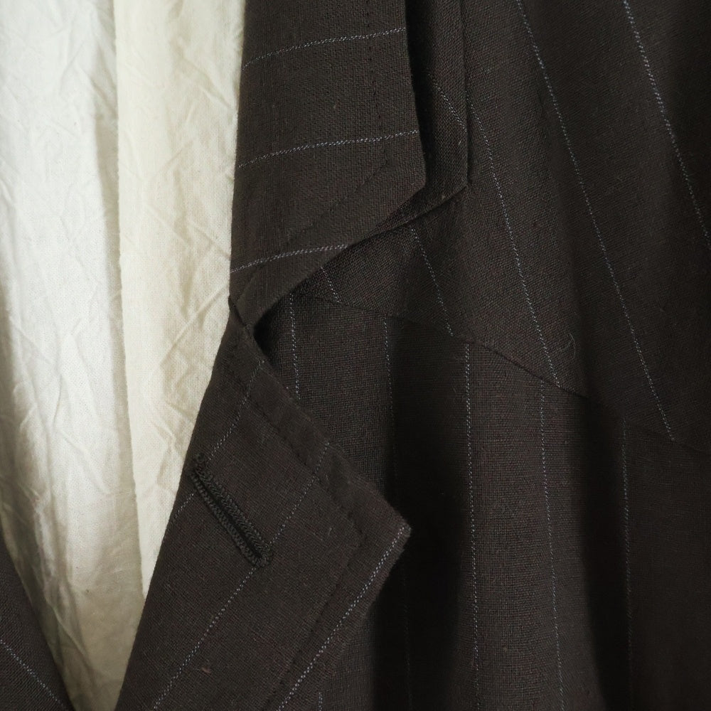 HOMELESS TAILOR(ホームレステイラー) 20AW SAMO JACKET サモ ストライプ シングルテーラードジャケット ブラウン HTK-20F-001