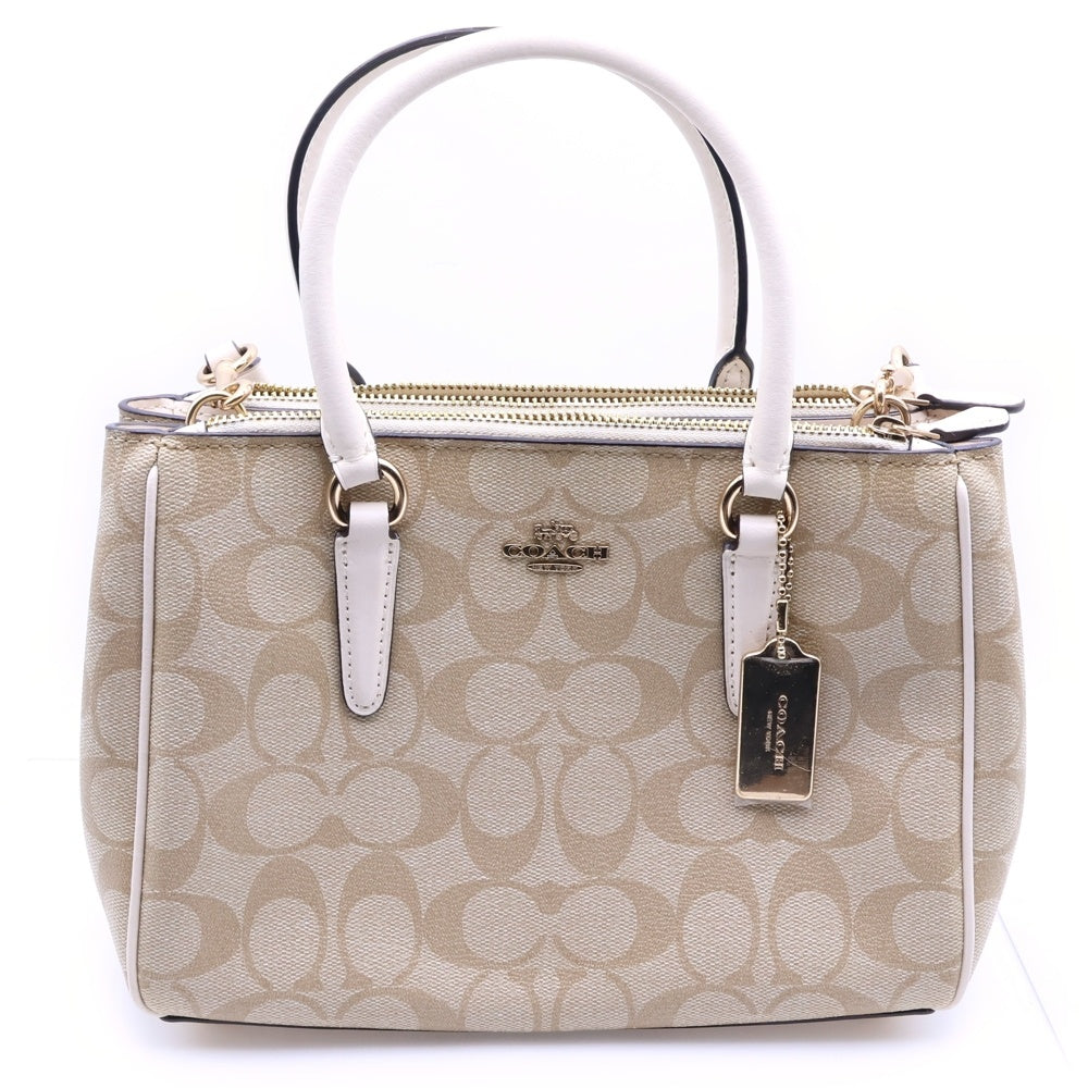 COACH(コーチ) シグネチャー 総柄 2WAY ショルダー ハンドバッグ ベージュ F1947-F67027 レディース