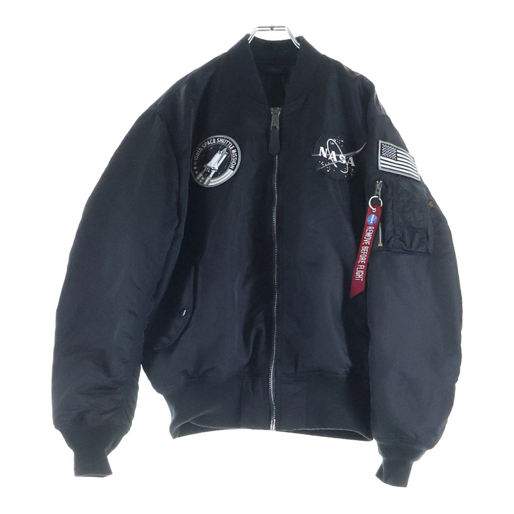 ALPHA INDUSTRIES(アルファ インダストリーズ) MA-1 NASA フロントアームパッチ フライトジャケット ブラック 0615-00-573-8335
