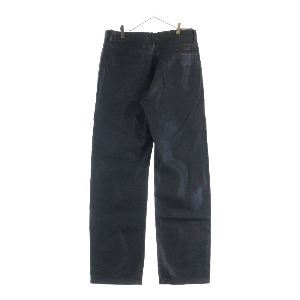ZARA(ザラ) コーティングデニム リヨセルコットン ワイドストレートパンツ ブラウン 6045/406/700