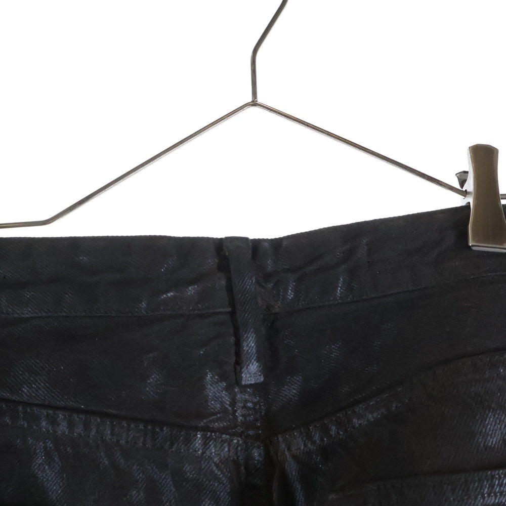 ZARA(ザラ) コーティングデニム リヨセルコットン ワイドストレートパンツ ブラウン 6045/406/700