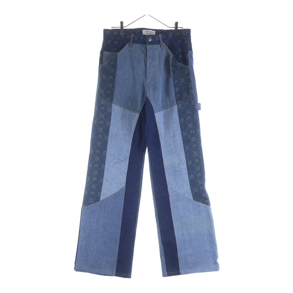 MARINE SERRE(マリーン セル) REGENERATED MOON DENIM PANTS リジェネレイテッド ムーン ボタンフライ デニムパンツ インディゴ