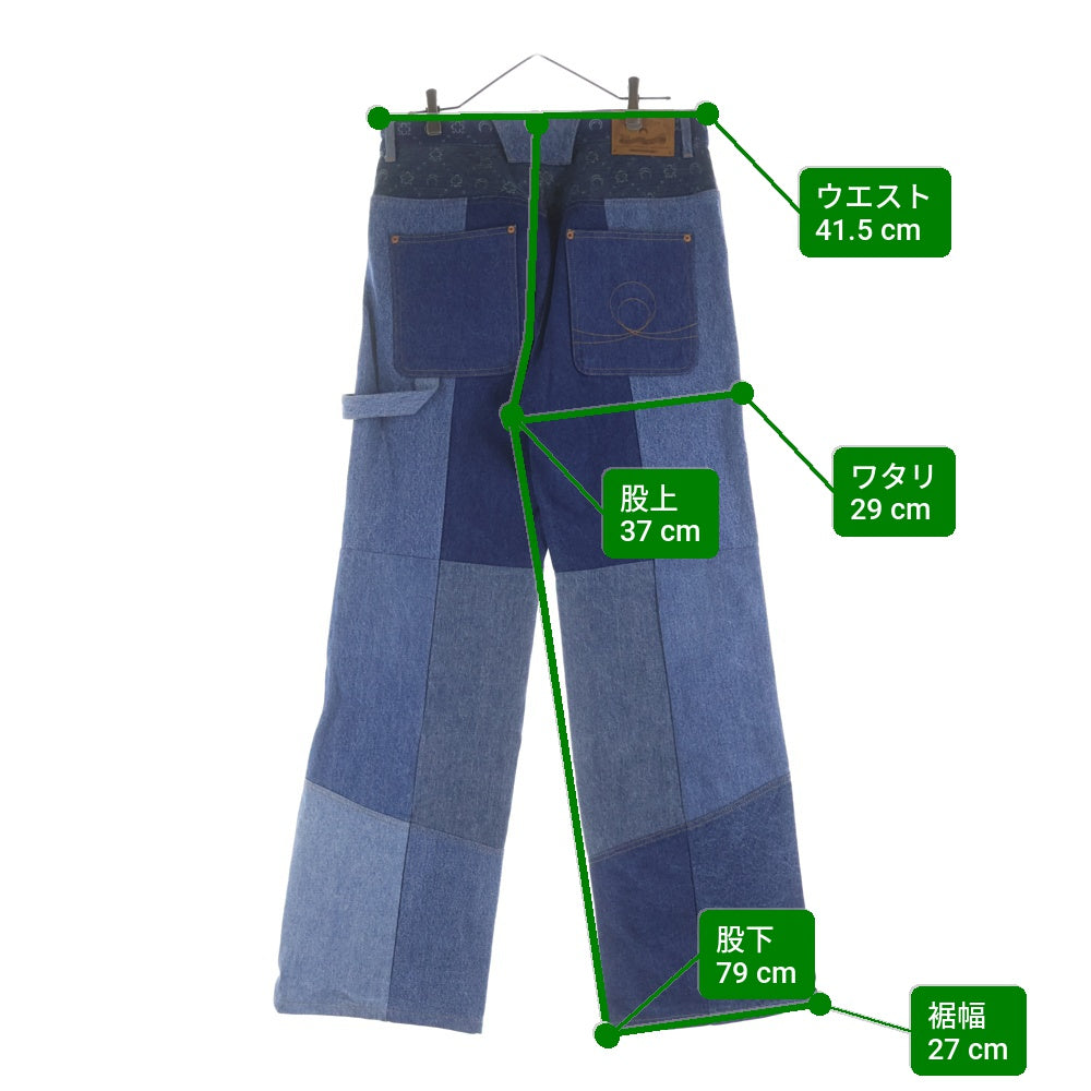MARINE SERRE(マリーン セル) REGENERATED MOON DENIM PANTS リジェネレイテッド ムーン ボタンフライ デニムパンツ インディゴ